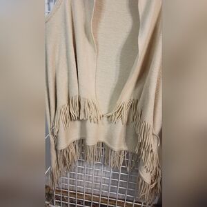 Elegant Cream Fringe Sweater, Used,  No Holes,  No Tears,  200